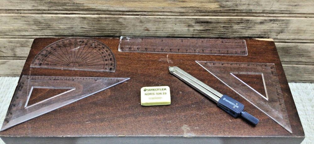 STAEDTLER Drafting Tools Compass Pencil Set - MISSING PEN & LEAD TUBE