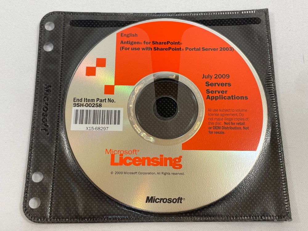 Microsoft Antigen for SharePoint Portal Server 2003 DVD Windows Software