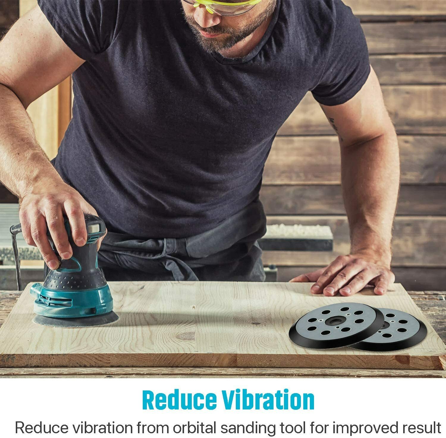 2x 5inch Orbital Sander Replacement Pad Hook Loop for Dewalt/Makita/Porter Cable