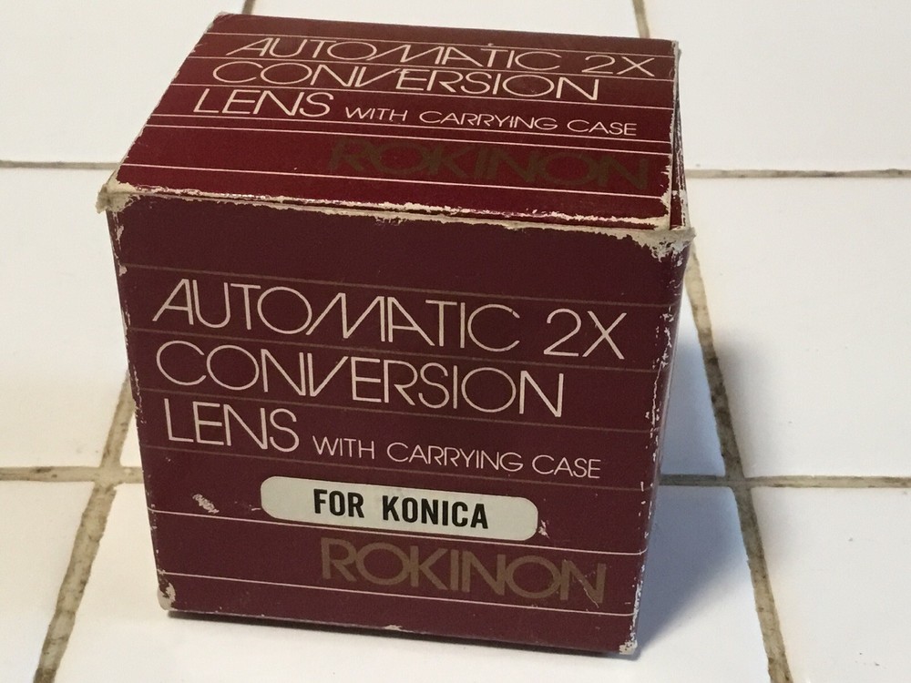 NEW ROKINON Automatic 2x Conversion Lens With Carring Case For KONICA