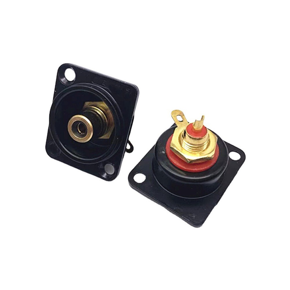2pcs Black Female RCA Panel Mount Socket Connector Base Plate Welding Base USA