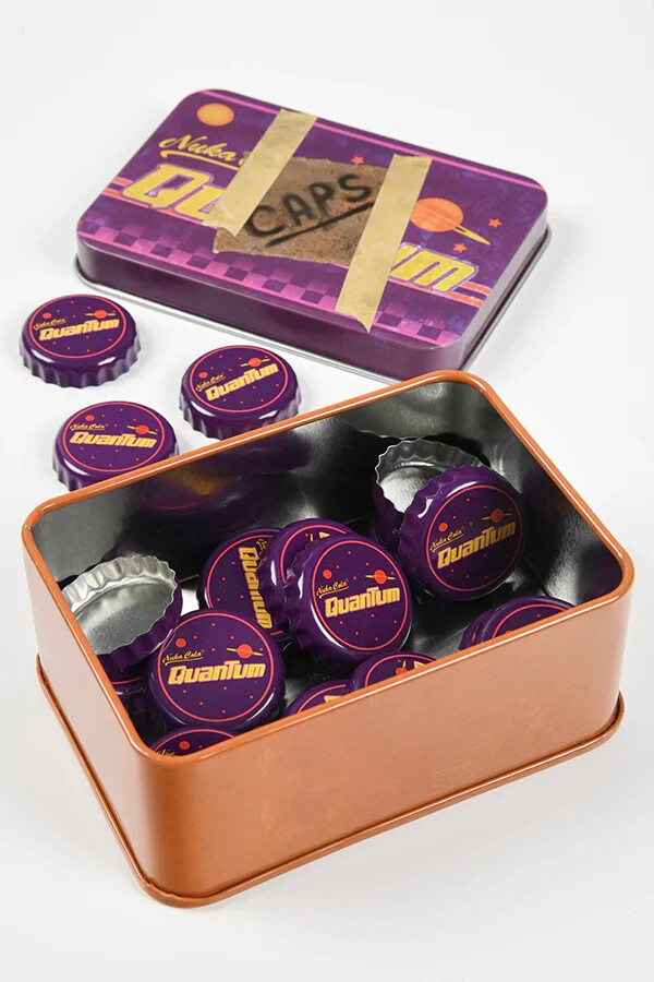 Fallout Nuka Cola Quantum Bottle Cap Series Tin For Glass Rocket Figure NEW