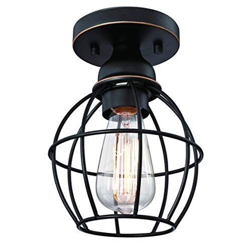 Semi Flush Mount Ceiling Light Fixture, E26 Medium Base MAX 60W, Metal Bronze
