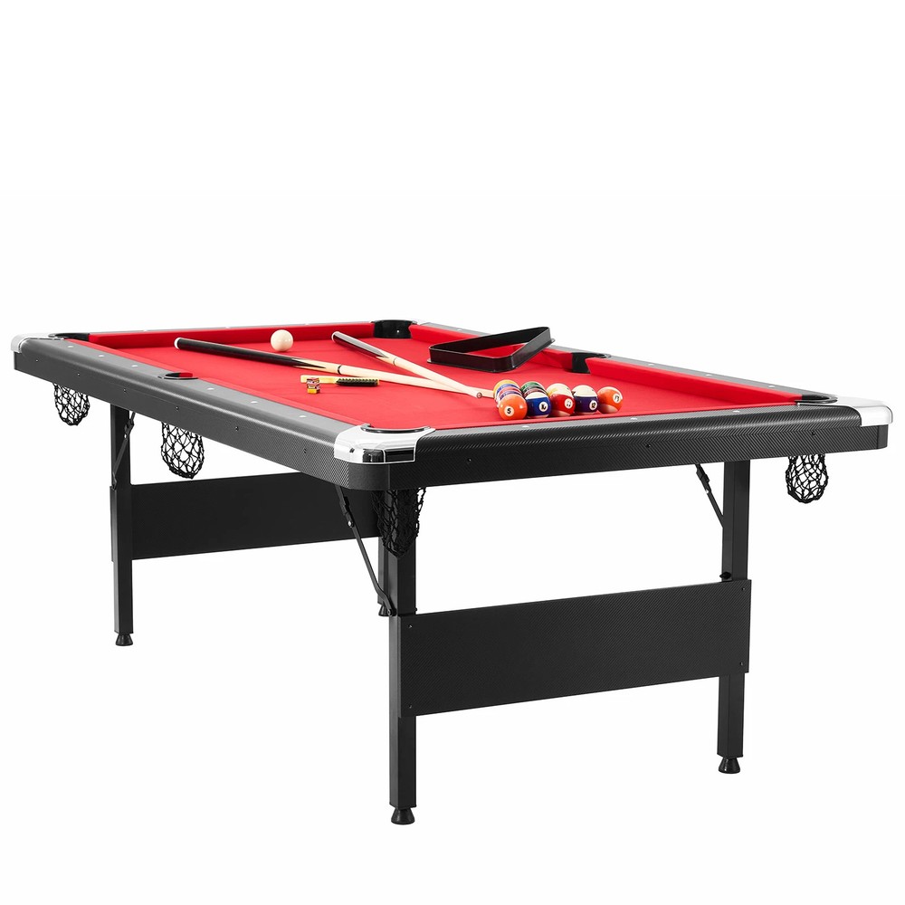Portable Billiard Table 6.3 7ft Foldable Space Saving Pool Table Set Game Indoor
