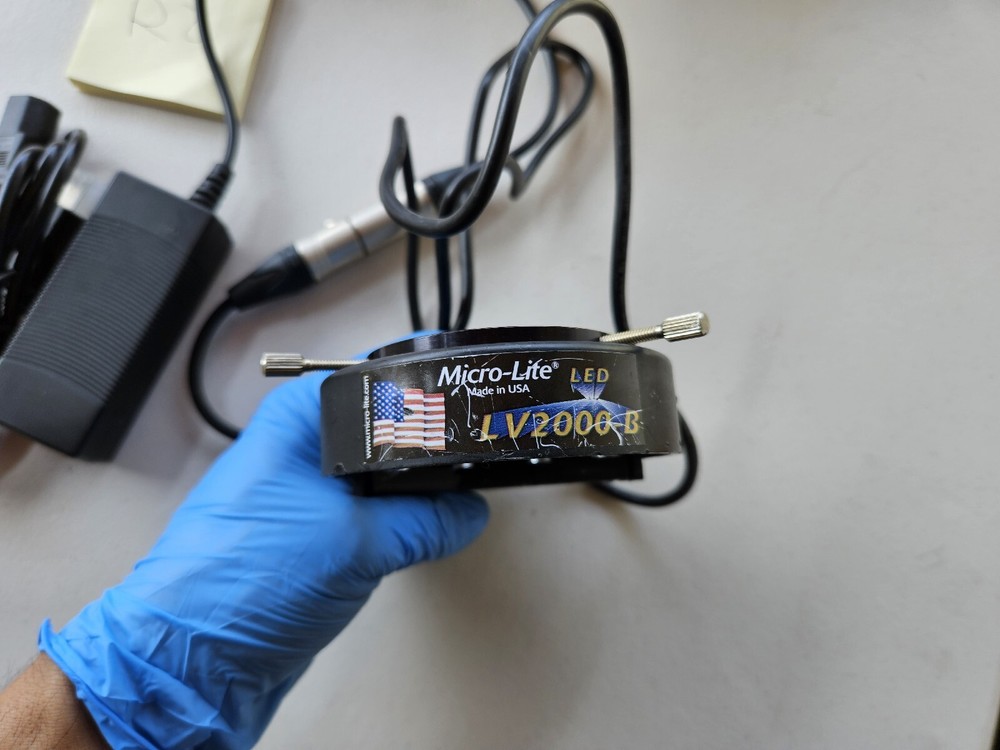 Micro-Lite, LV2000-B, Ring Illuminator light, With Power Supply, LED light used