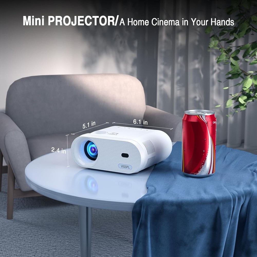 Compact 1080P Projector - Portable Multimedia Experience with Built-in Speaker