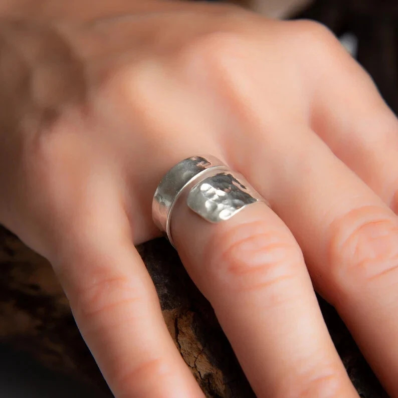 Adjustable 925 Sterling Silver Band Statement Ring Handmade Ring All size