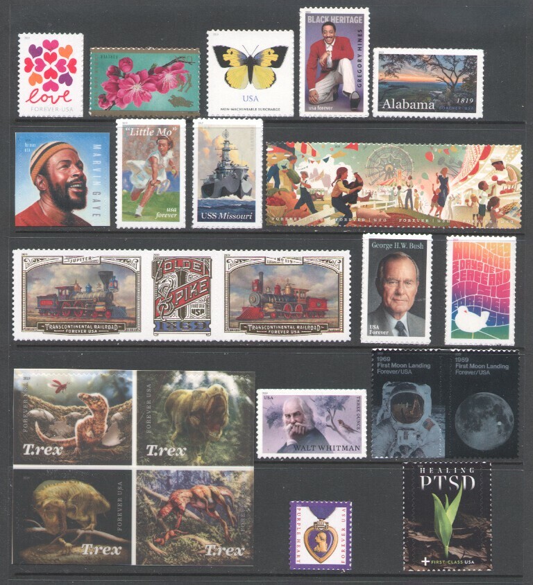 2019 U.S. COMMEMORATIVE YEAR SET *57 STAMPS* MINT-NH