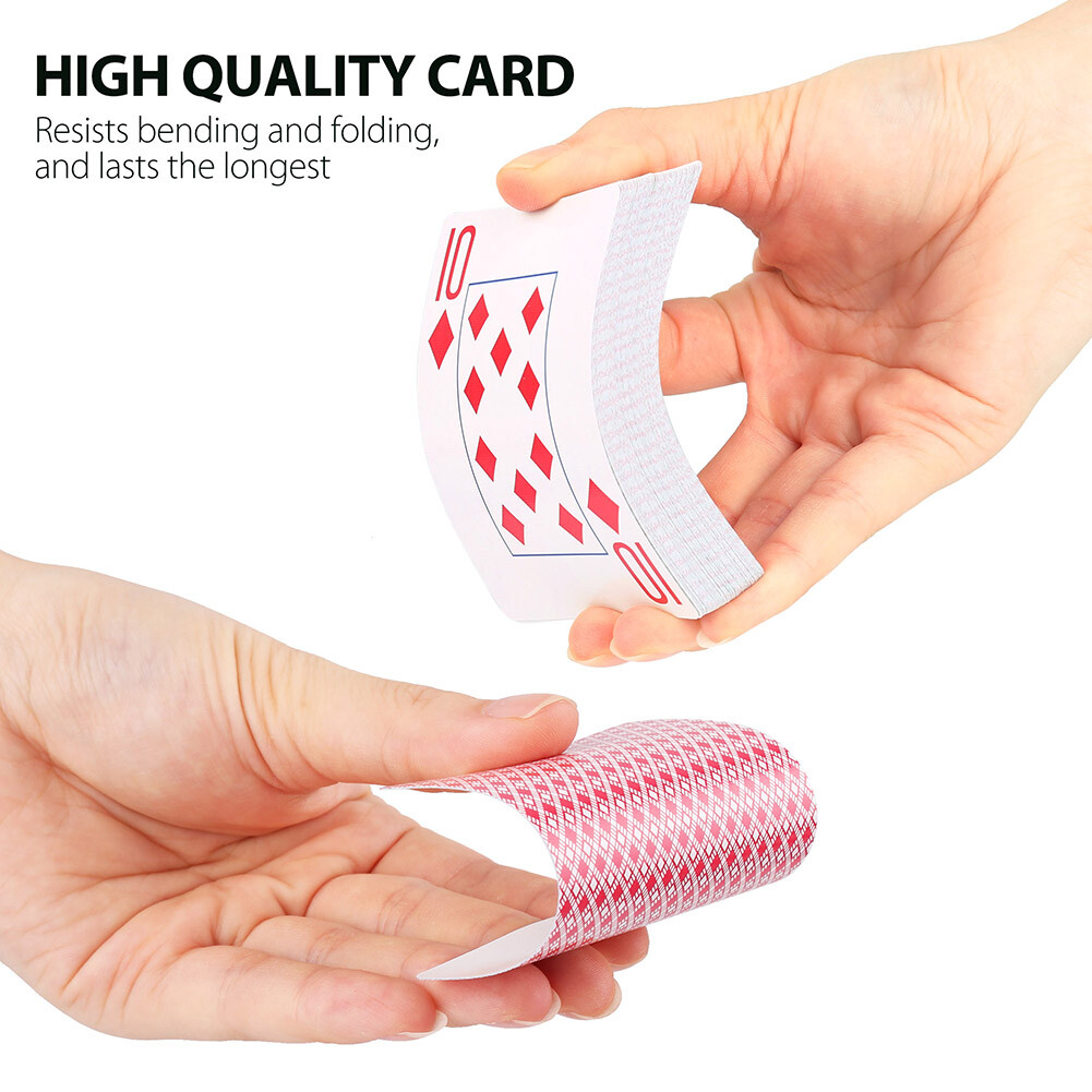 LotFancy Playing Cards Jumbo Index 12 Decks of Cards Poker Size 6 Red 6 Blue Lot