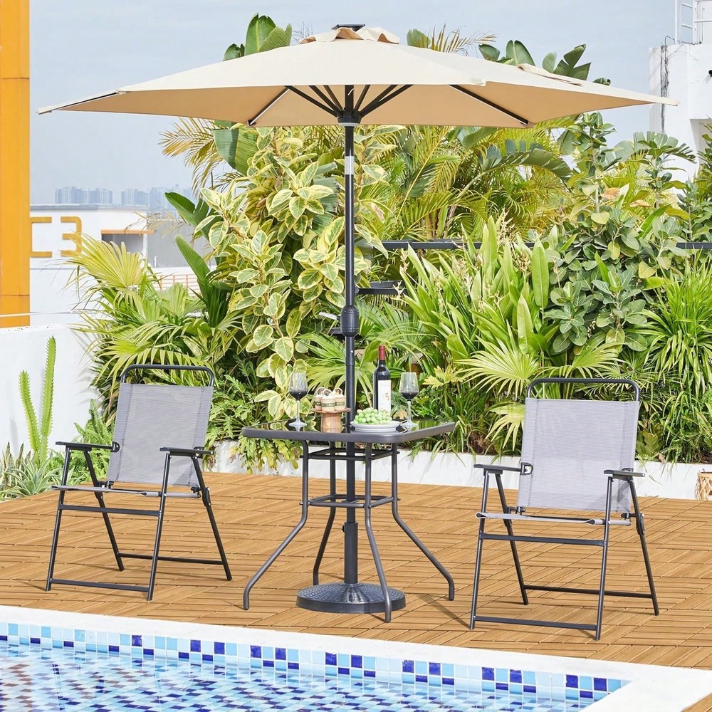 28" Black Square Patio Bistro Table