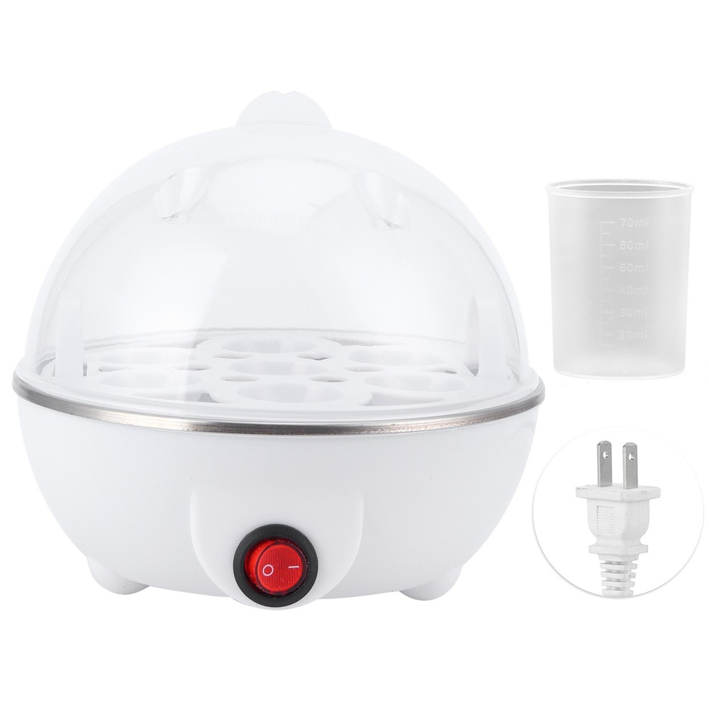 Mini Single-Layer Egg Cooker White 110V US Plug Multifunctional