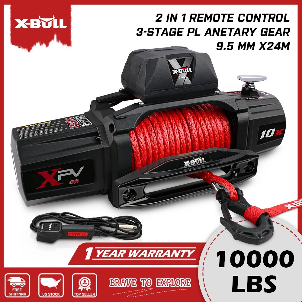 X-BULL 12V Electric Winch 10000lb-14500lb Truck Towing Jeep Winch 4WD Off-Road