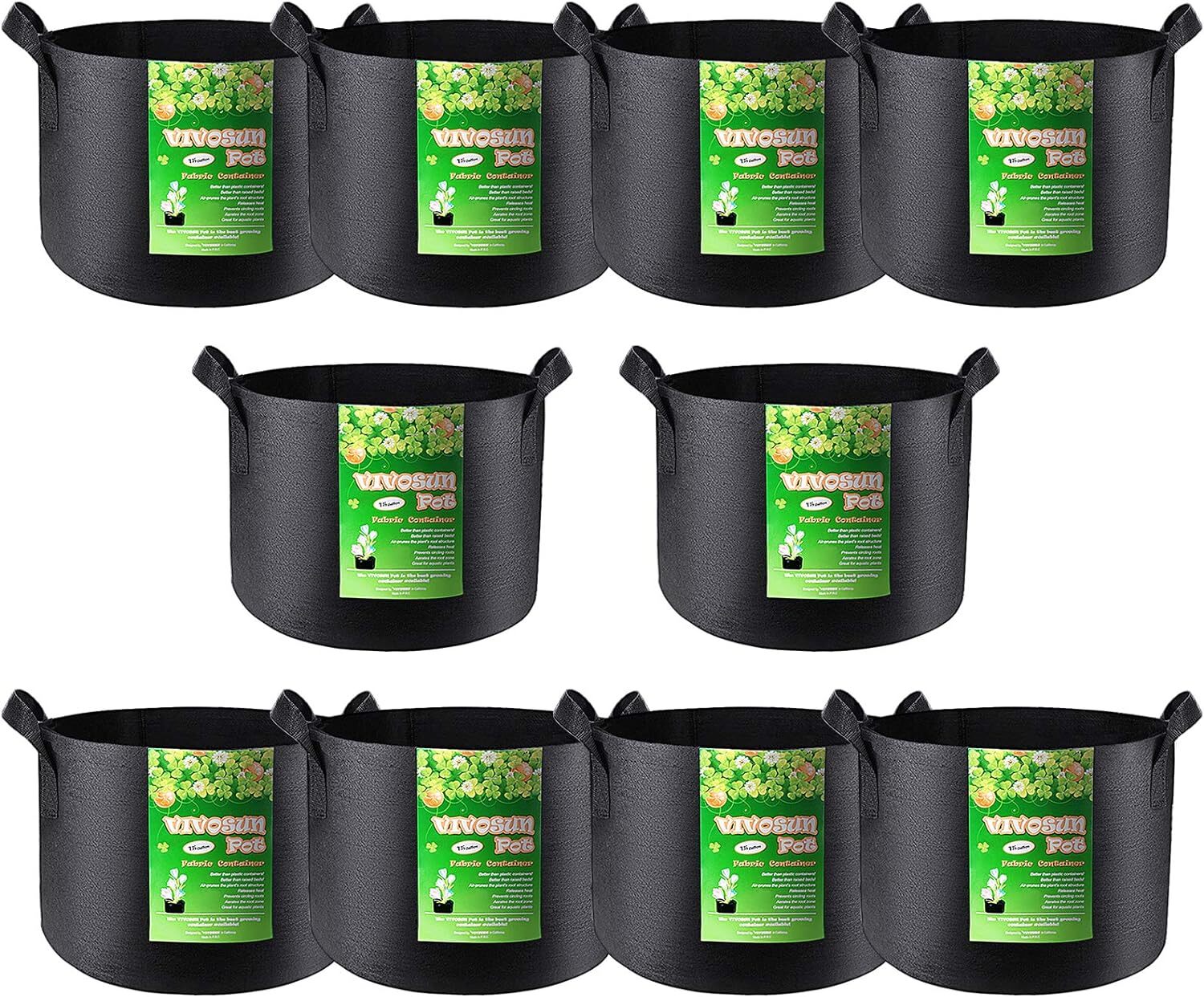 VIVOSUN 10/20 Pack Plant Grow Bags Fabric Pot Nursery Soil Nonwoven w/ Handle
