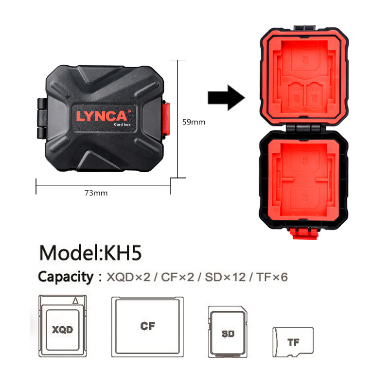 LYNCA Memory Card Case Waterproof Holder Storage Box Sim Micro TF SD Card Case