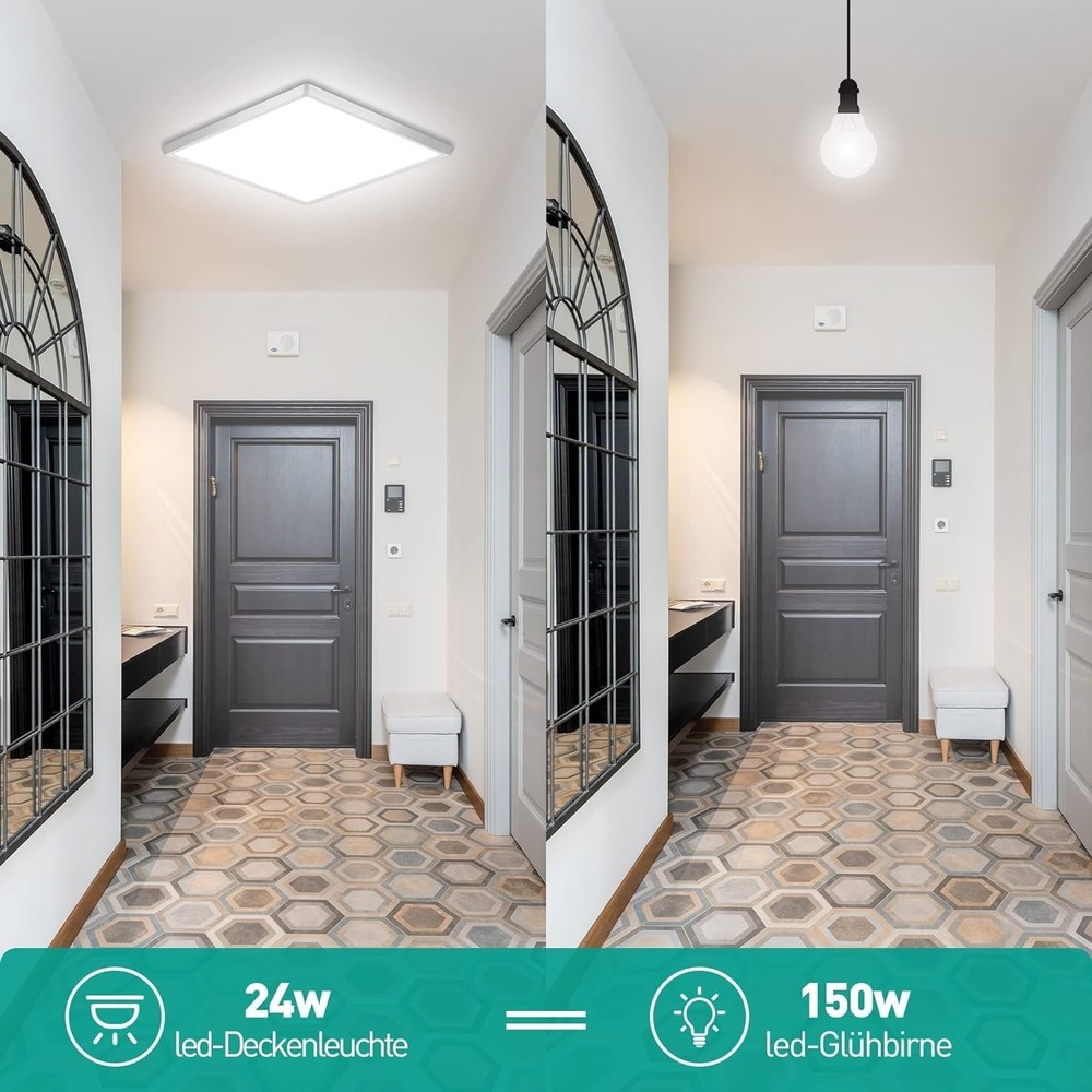 Motion Sensor Ceiling Light Wired, 12 Inch 5000K LED Flush Mount Ceiling Ligh...