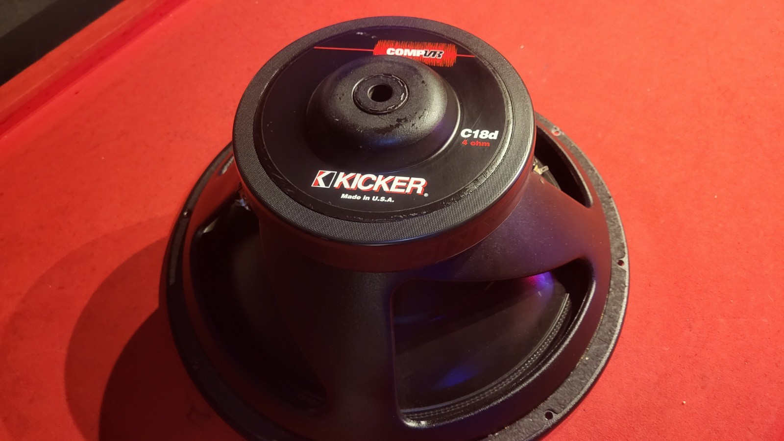 kicker cvr 18" subwoofer sigle 4ohm rare old school car audio woofer