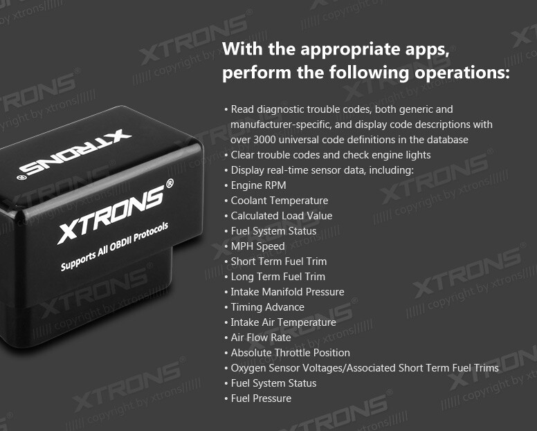 XTRONS OBD2 OBDII Scanner Bluetooth Scanning Tool Adapter for Android Car Stereo
