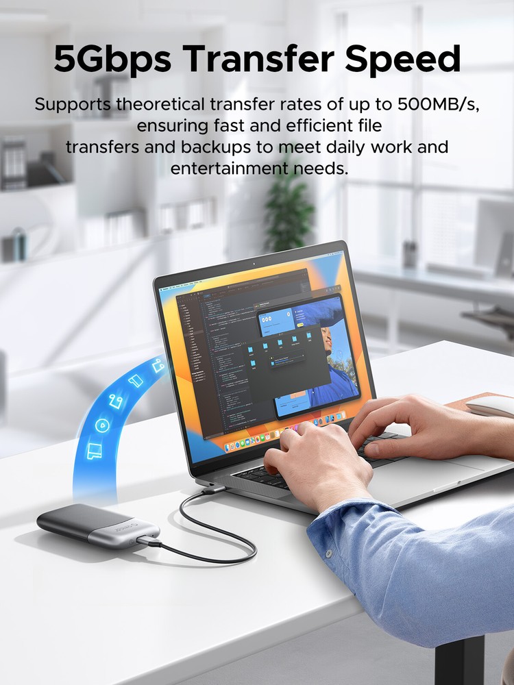 ORICO 1TB External SSD 2 in 1 Portable Solid State Drive USB C USB 3.2 PSSD