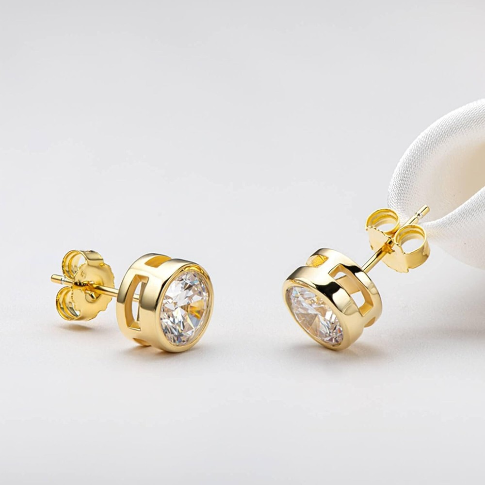Luxurious 14K Gold Ear Locking Backs - Polished Finish for Stud Earrings