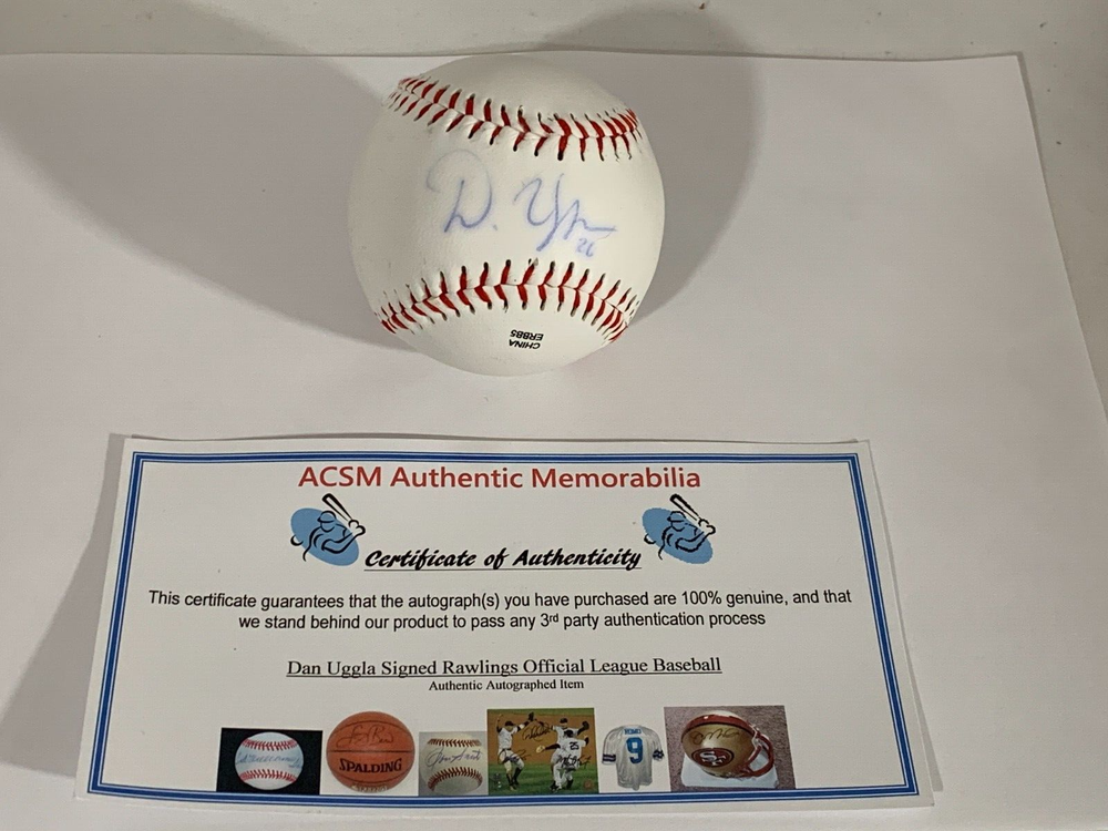 Dan Uggla Signed Rawlings Baseball Authenticated by ACSM Authentic Memorabilia