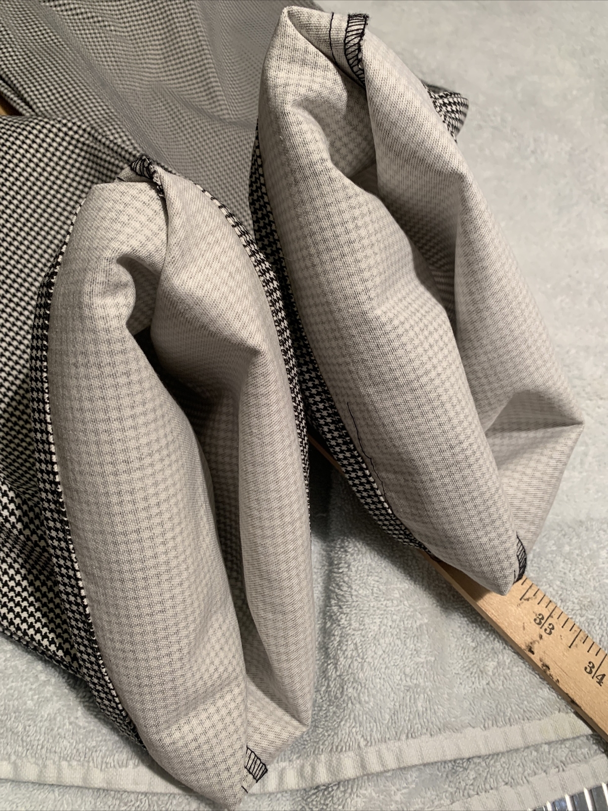 Chef Revival Pants Regular 32" Houndstooth Check Baggy Drawstring Black White