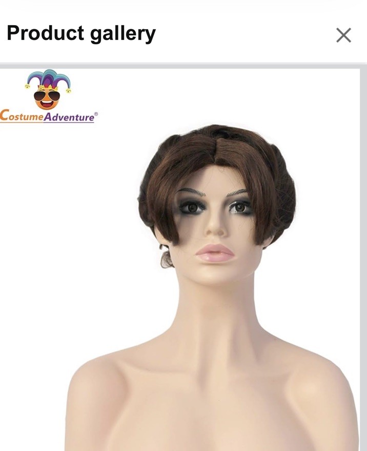 Victorian style brown Gibson Wig- Wave Style Synthetic Hair Costume Wig