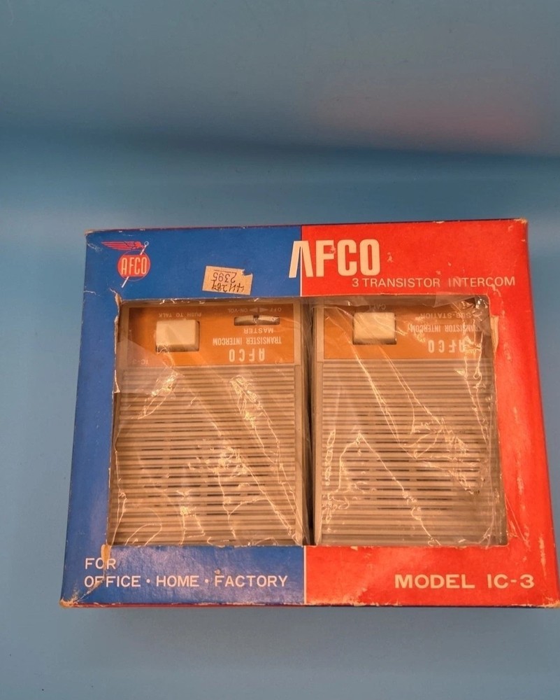 VINTAGE AFCO TRANSISTOR INTERCOM, Mod. IC-3, JAPAN. NEW IM BOX