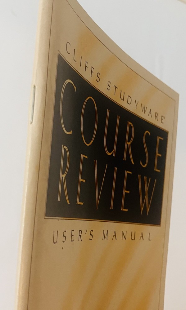 1993 Cliffs StudyWare Course Review User’s Manual, IBM Version Vintage Guidebook