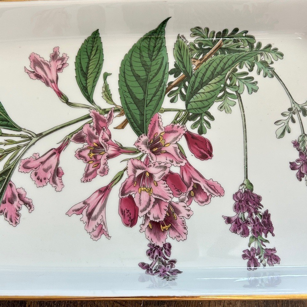 Vintage Spode "Stafford Flowers" - 14" Oven to Table Rectangular Gold England