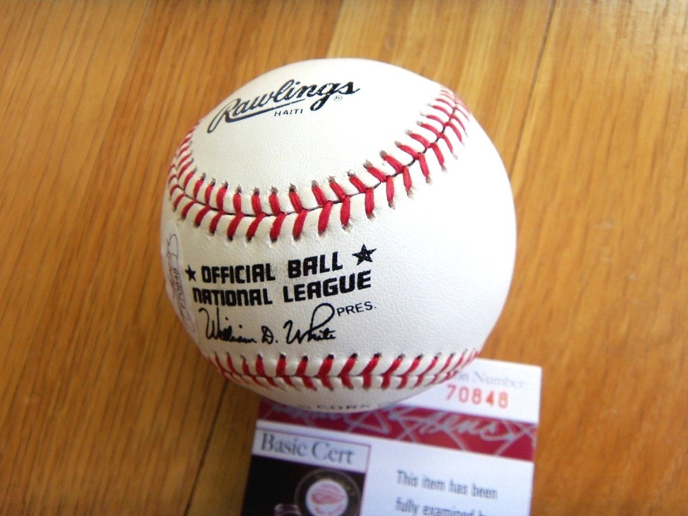JOE MOORE Signed National League Baseball -JSA Authenticated