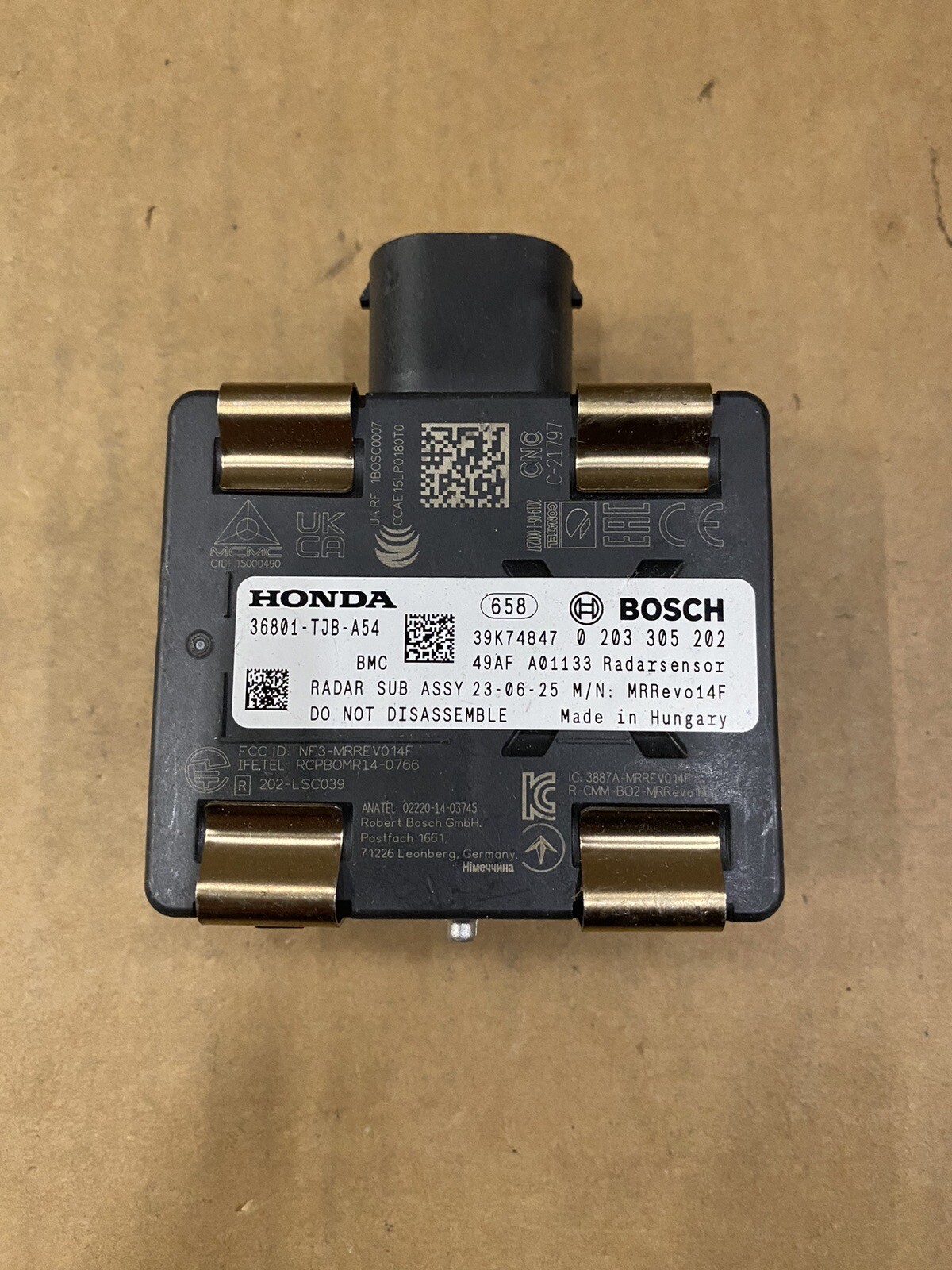 2019-22 ACURA RDX ADAPTIVE CRUISE CONTROL DISTANCE RADAR SENSOR OEM36801-TJB-A54