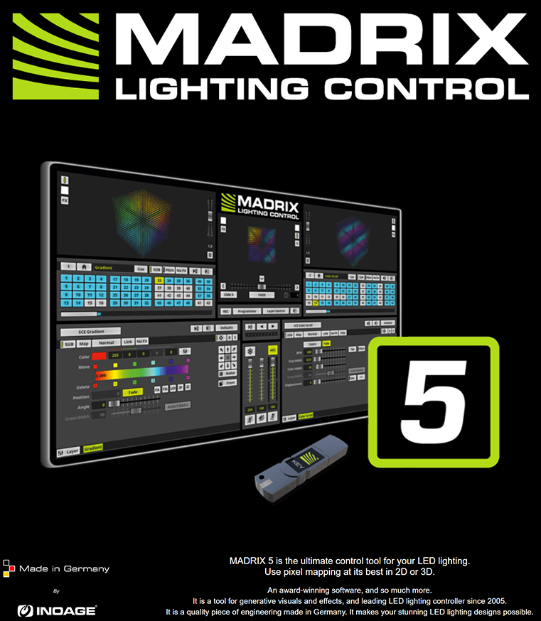 IA-SW-005001 MADRIX V5 KEY Starter Kit Software DMX Control 2D 3D Pixel Mapping