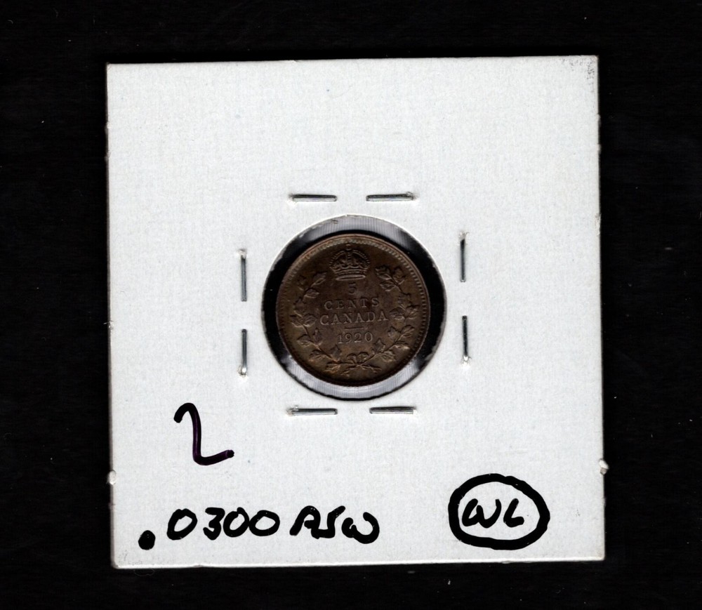 1920- Canada- BU- 5 cents