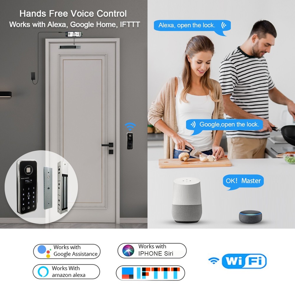 WiFi Access Control Magnetic Lock System with Wireless Fingerprint Keypad