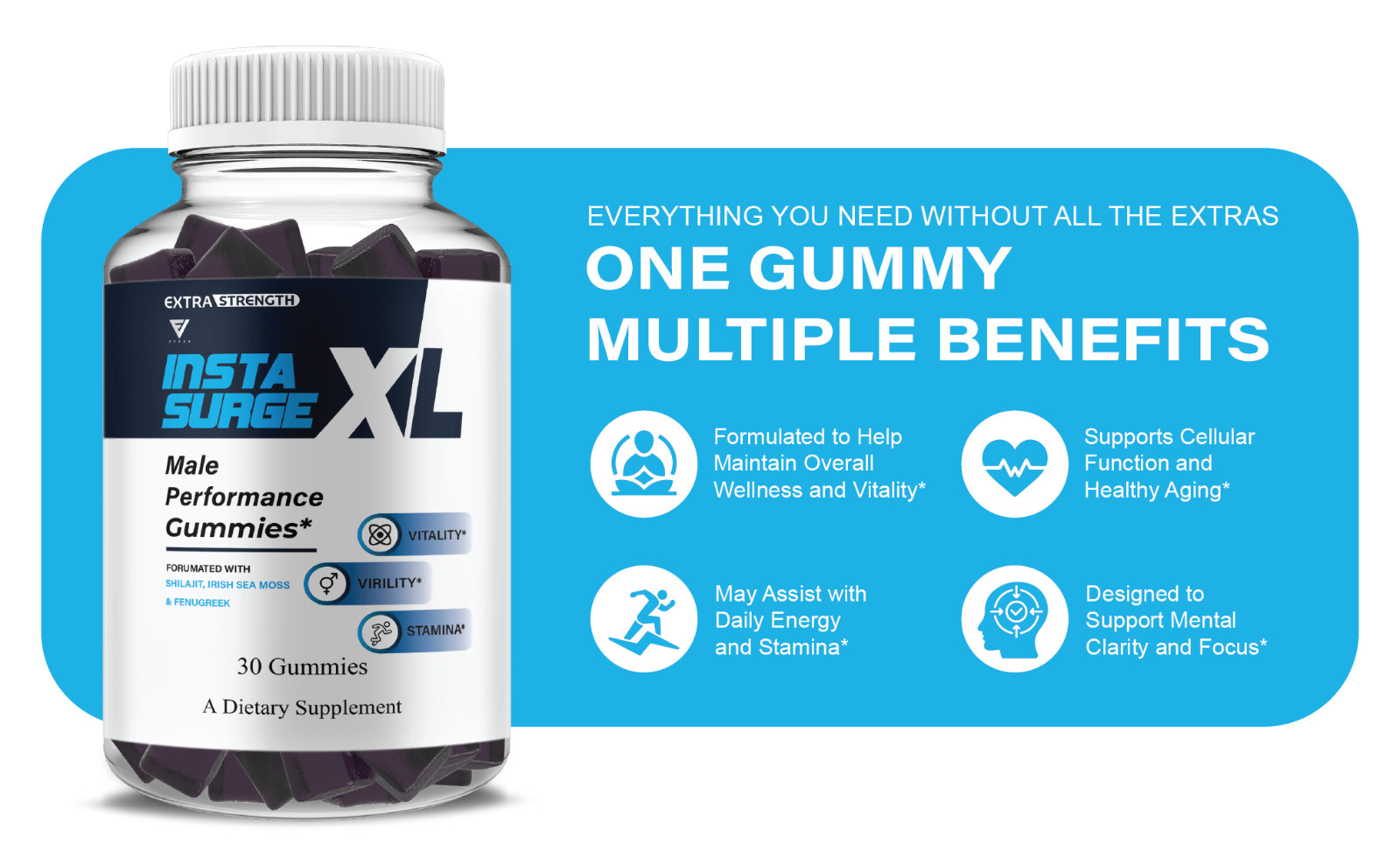 Insta Surge XL Performance, InstaSurgeXL Advanced Formula (30 gummies)