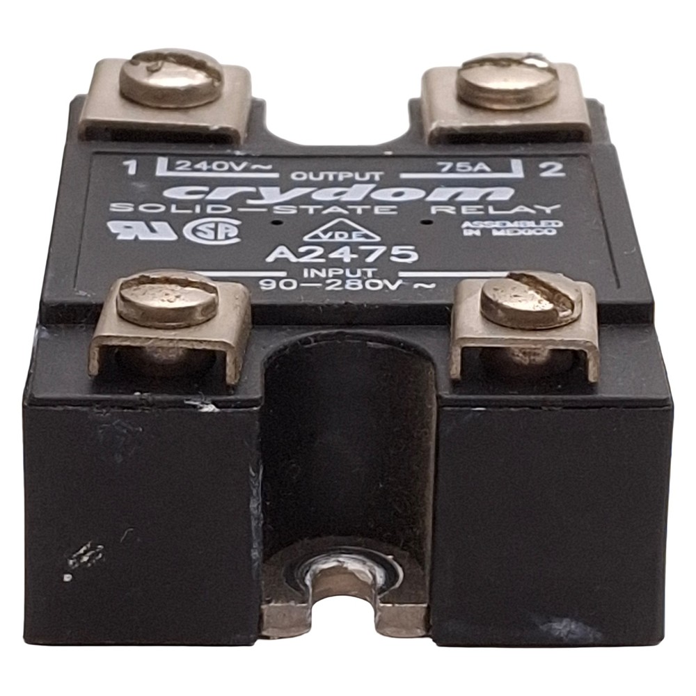 Crydom A2475 Solid-State Relay, SPST-NO, 90-280VAC Input, 75A 240VAC Output
