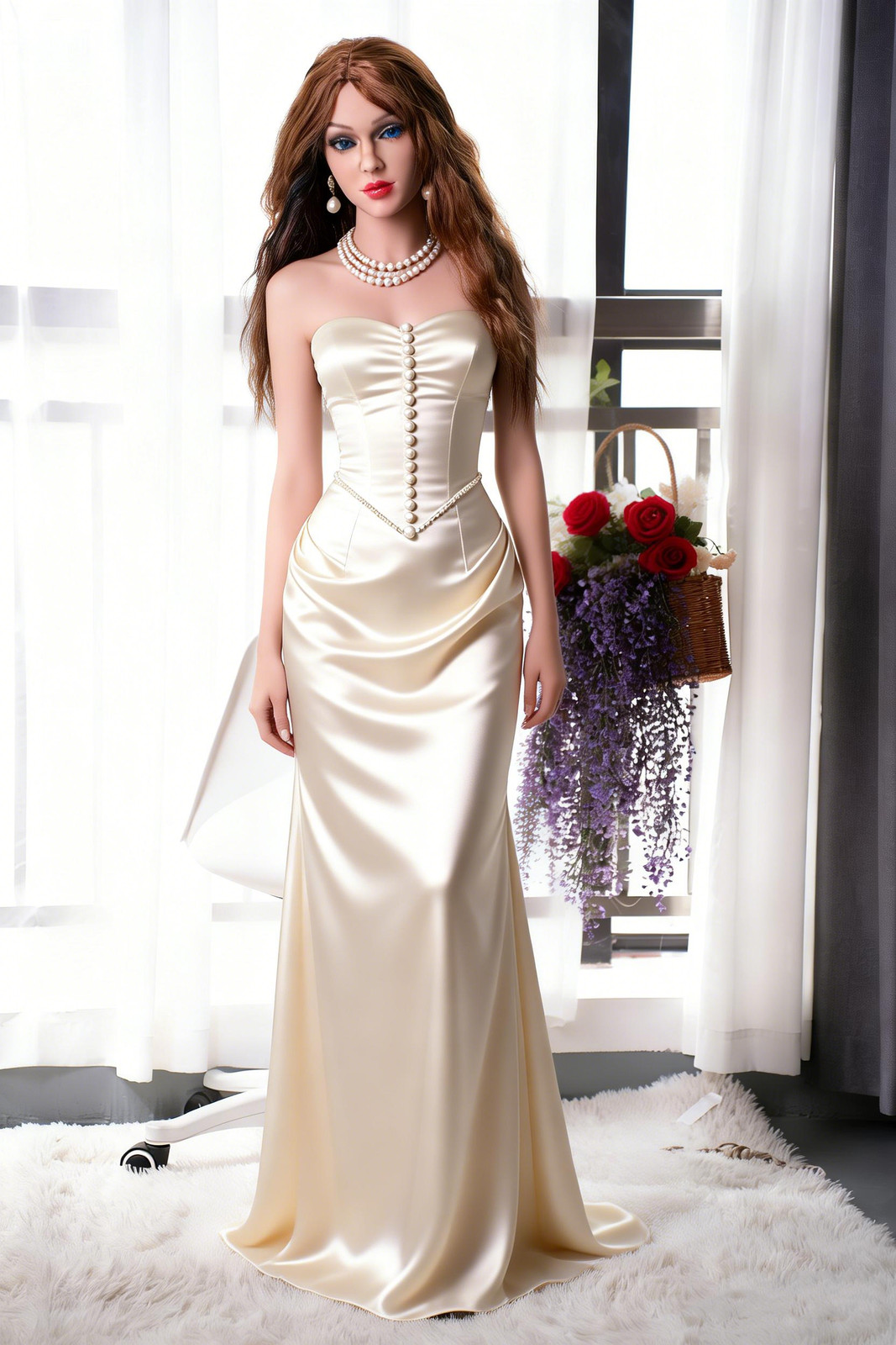 Realistic TPE Sex Doll Gel Breasts Standing Full Body Masturbator Toys for Men