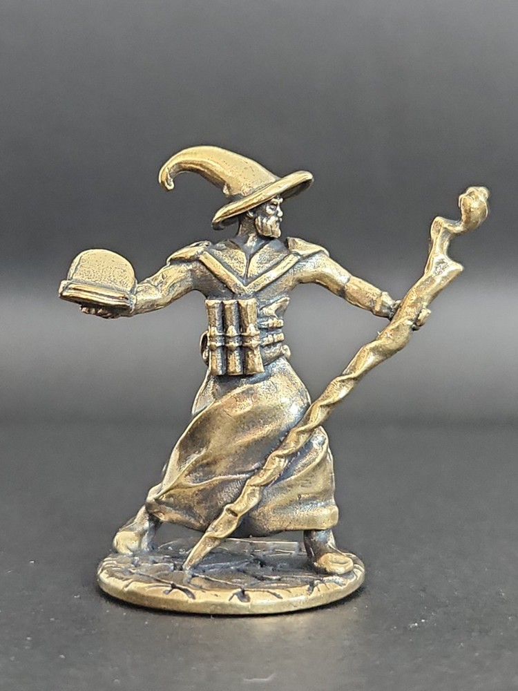 Solid Brass Wizard Miniature Figure, Heavy, Sturdy, and Durable.