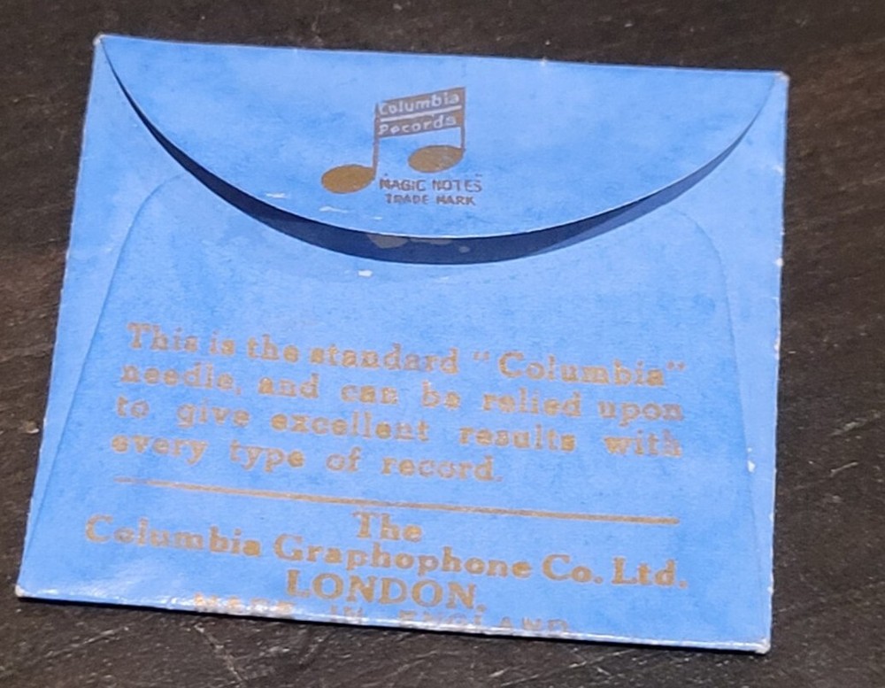 Gramophone phonograph needle packet Columbia superbe empty