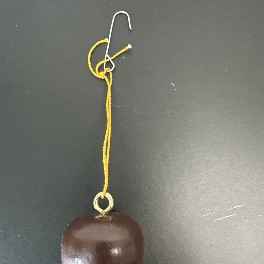 Austrian-Style Pull String Puppet Christmas VTG Wooden Policeman Yellow