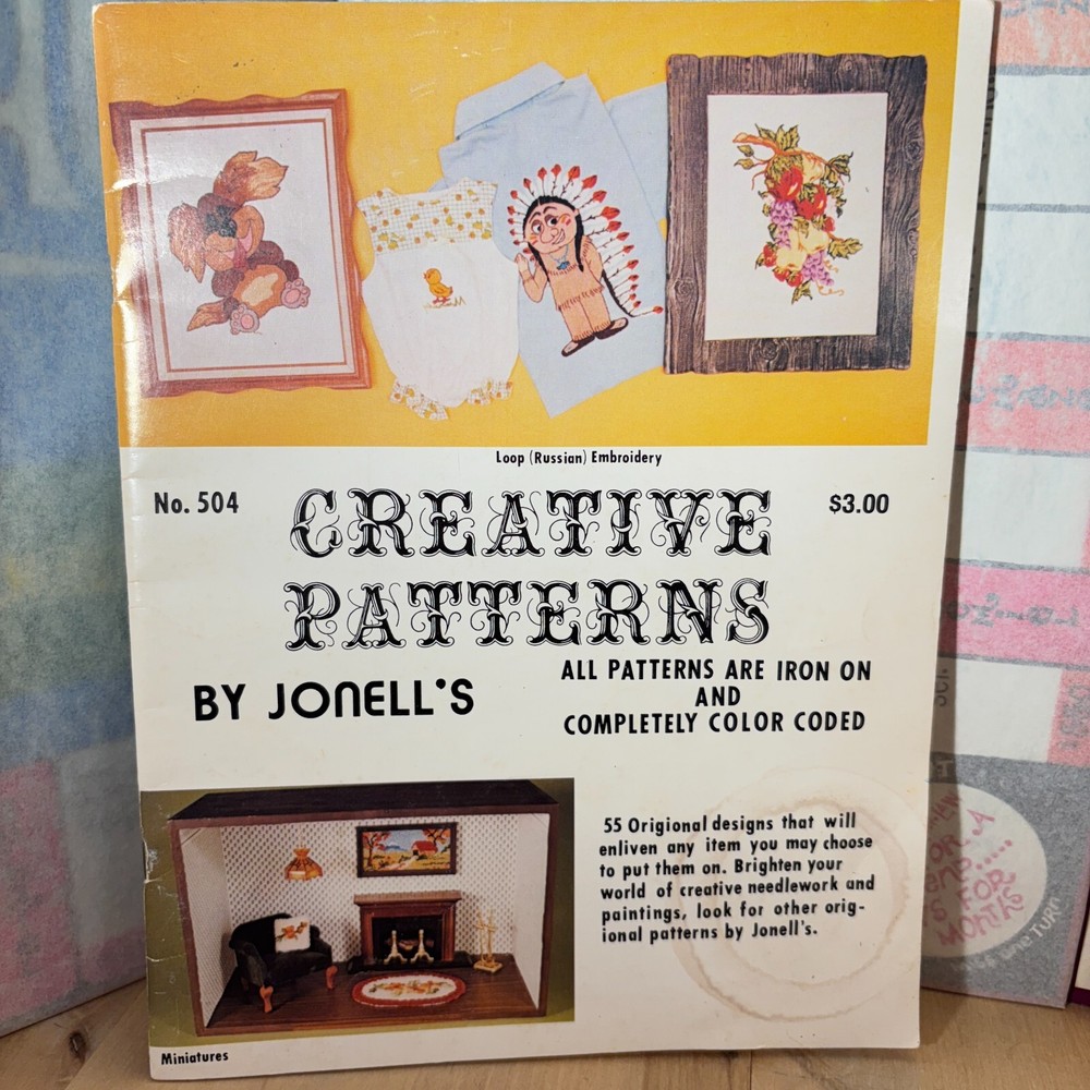CREATIVE PATTERNS by Jonell’s Iron-On Color Coded #504, Vintage 1978