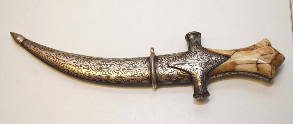 Vintage Indian Dagger with Bone Handle