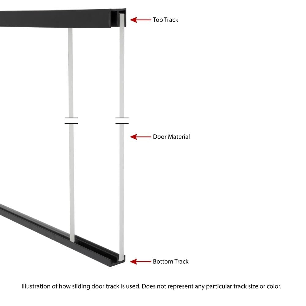 3/4" Panel Sliding Door Track - 48" White Plastic Upper & Lower Set Made Pack...