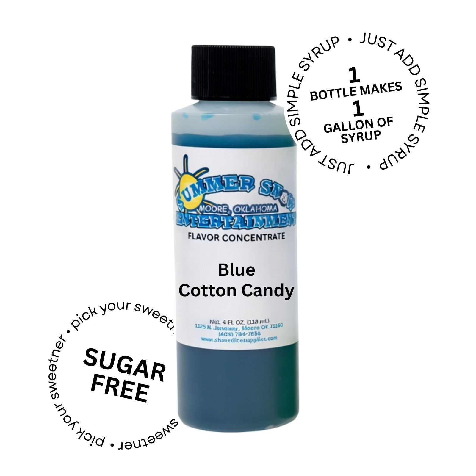 Blue COTTON CANDY SYRUP MIX SNOW CONE Flavor GALLON CONCENTRATE #1