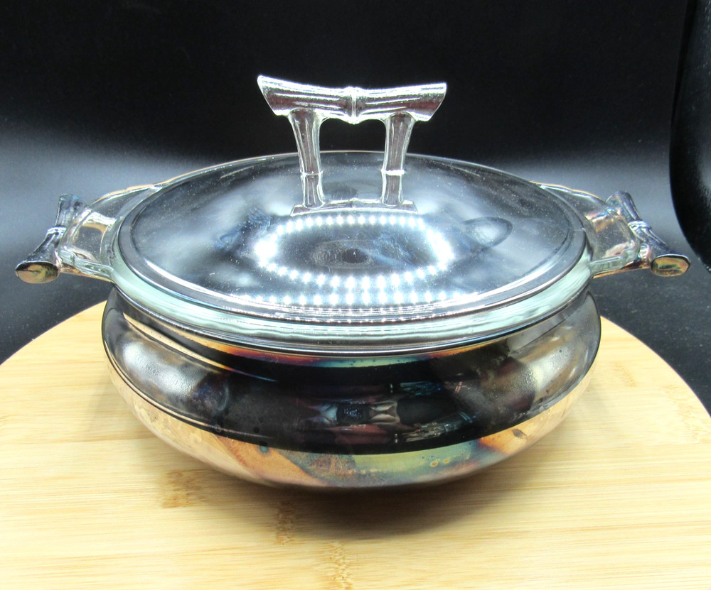 Silver Plated Dinner Serving Bowl With Glass Anchor Hocking Fire King Insert