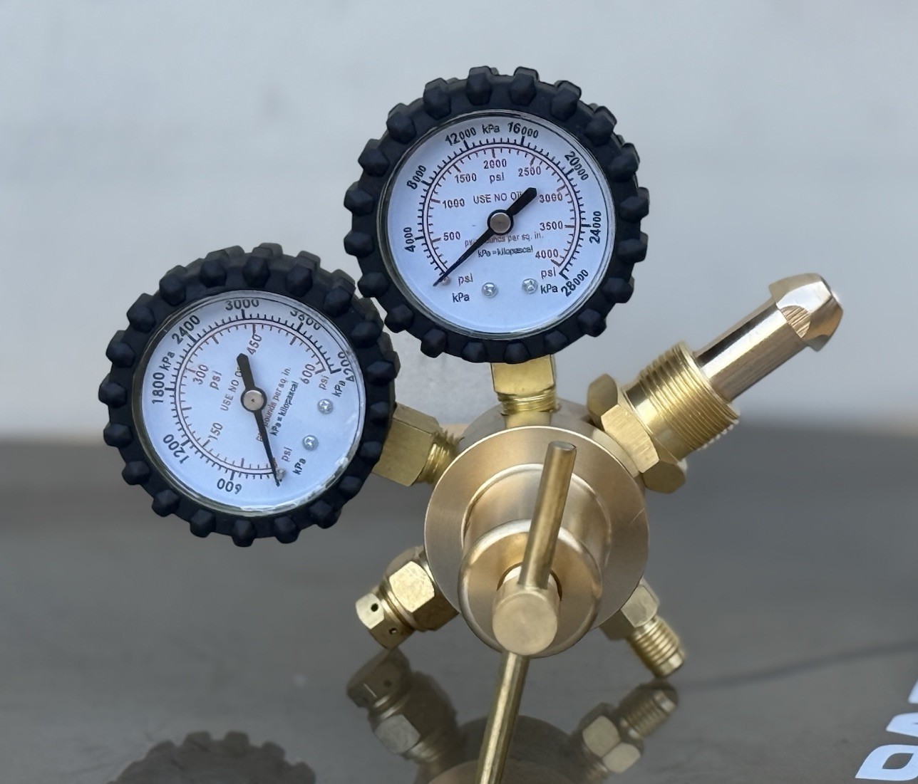 Nitrogen Dual Gas Regulator 0-600 PSI HVAC Purging Pressure Charge CGA580 & HOSE