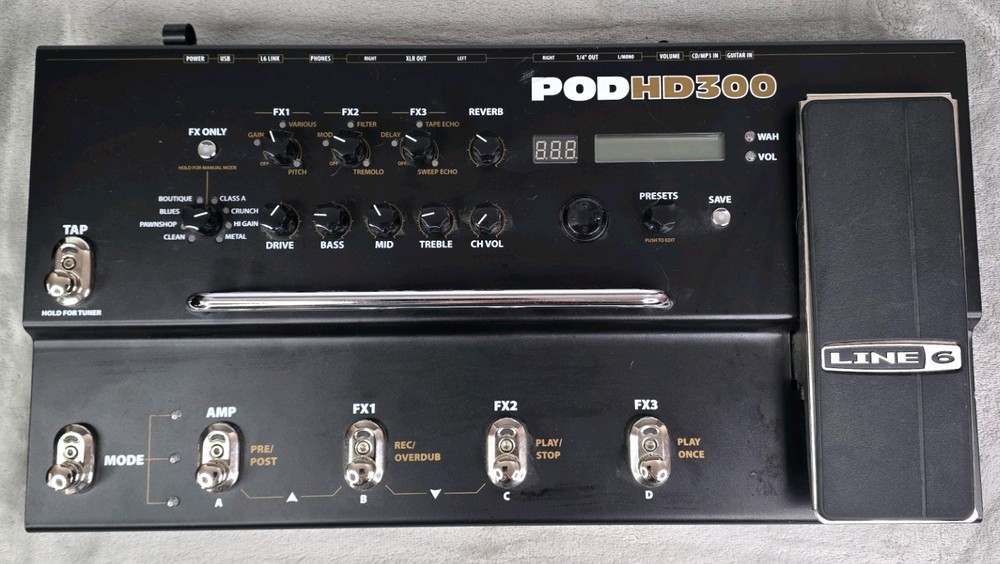 Line 6 POD HD300 Guitar Multi-Effects Processor w/ Expression Pedal Tested