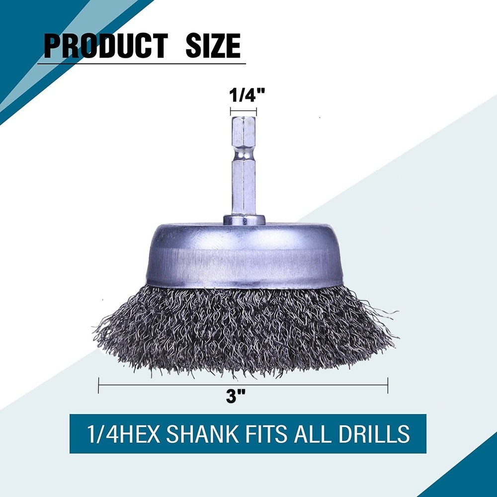 Professional Wire Brush Set - 5 Carbon Steel Attachments for Efficient Grinding