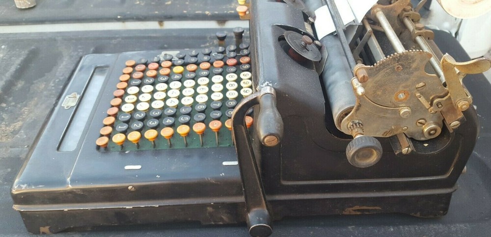 Antique Burroughs Adding Machine W/ Rare Book Keeping Customizations