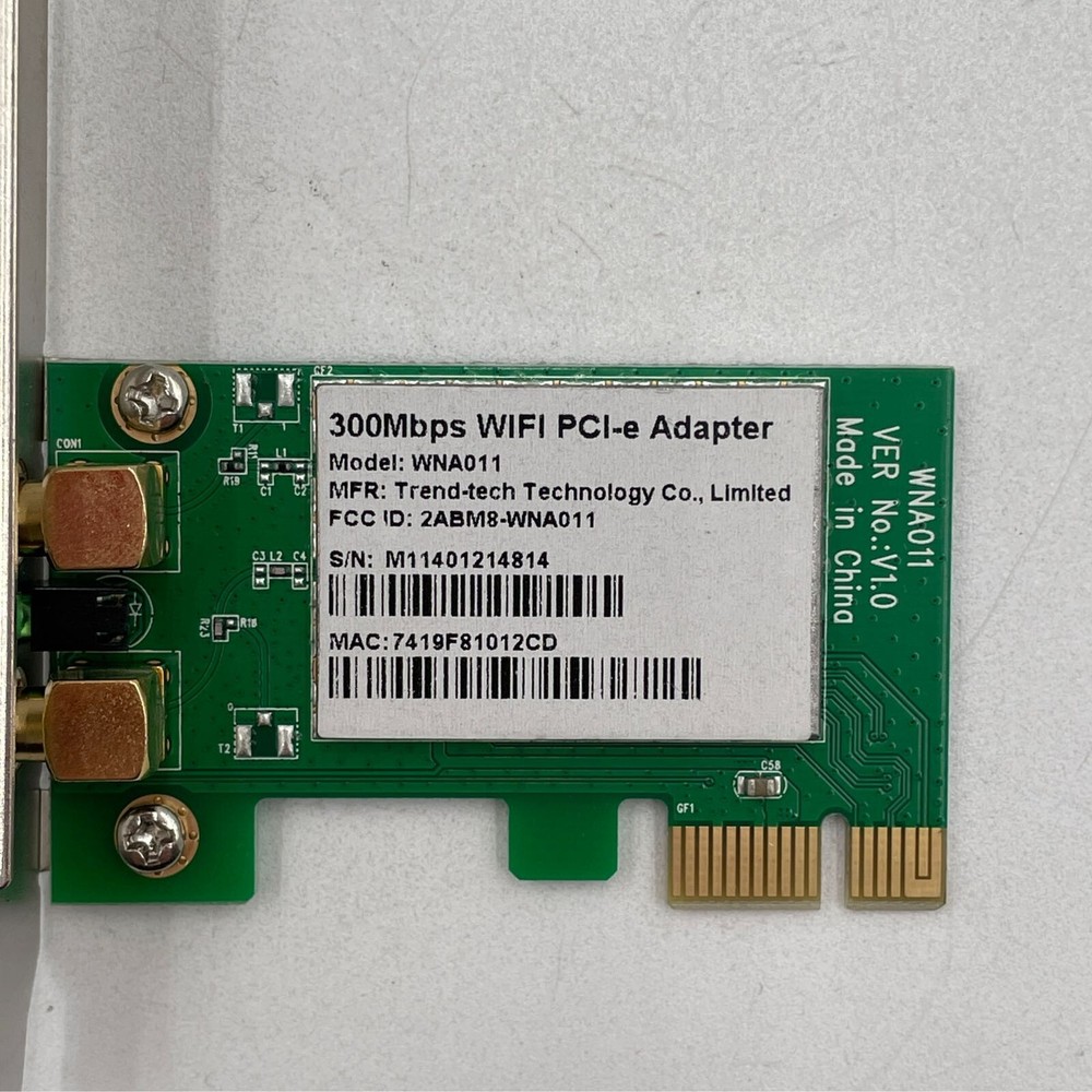 WiFi Wireless PCI-E Adapter WNA011 2.4GHz